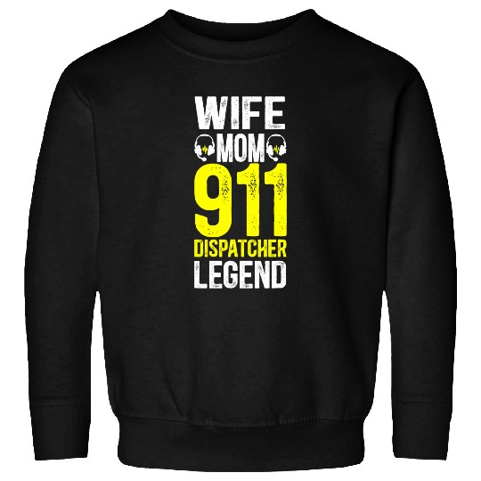 911 Dispatcher Thin Gold Yellow Line Wife Mom Wife Mom 911 Sweatshirts