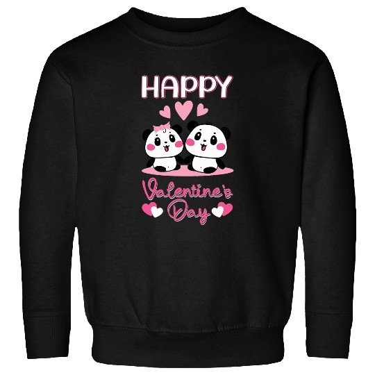 Panda Pet Saying Happy Valentines Day in Love Couple Sweatshirts