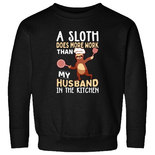 Sloth Pet Costume Women Kitchen Baking Husband Cooking Sloth Sweatshirts