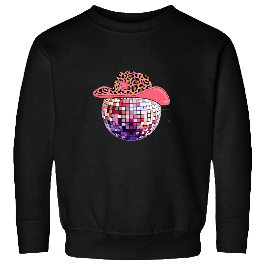 disco ball wearing pink cowboy hat club 2western dancer Sweatshirts