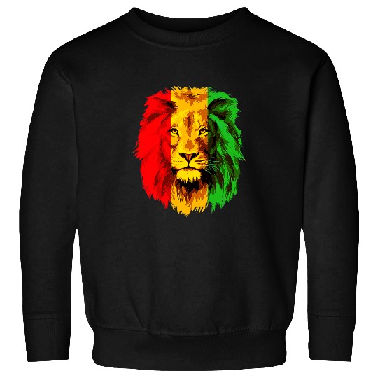 Lion Pet Head Art Juneteenth Flag Black History African American Sweatshirts