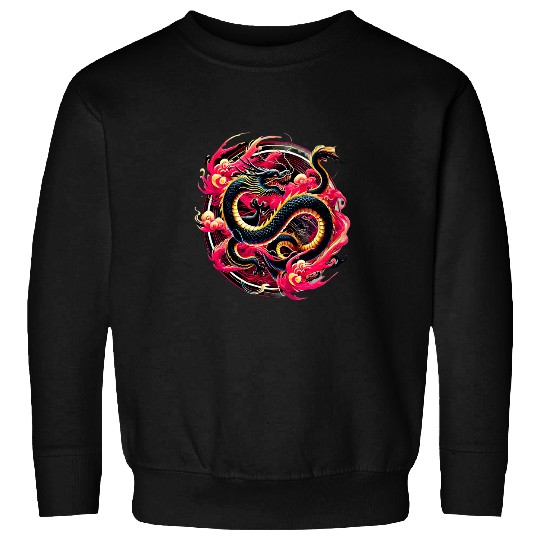 Dragon Pet Japanese Dragon Tokyo Asian retro 80s style Sweatshirts