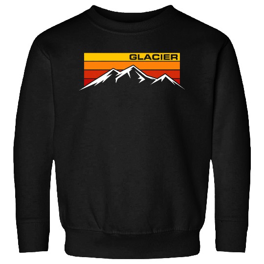 Glacier National Park Retro Mountain Line Hiking Souvenir Sweatshirts