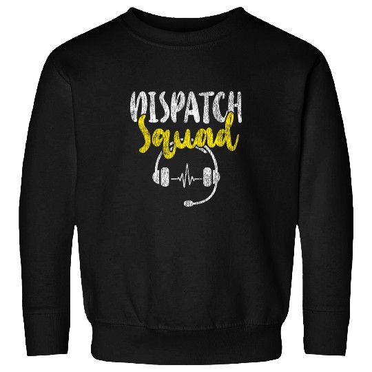 911 Dispatcher Thin Gold Yellow Line Dispatch Squad 1 Sweatshirts