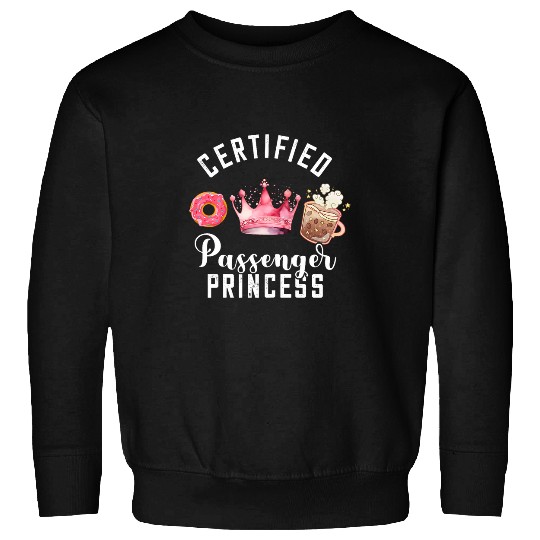 Coffee Fun Certified Passenger Princess Codriver Coffee Donut Crown Sweatshirts