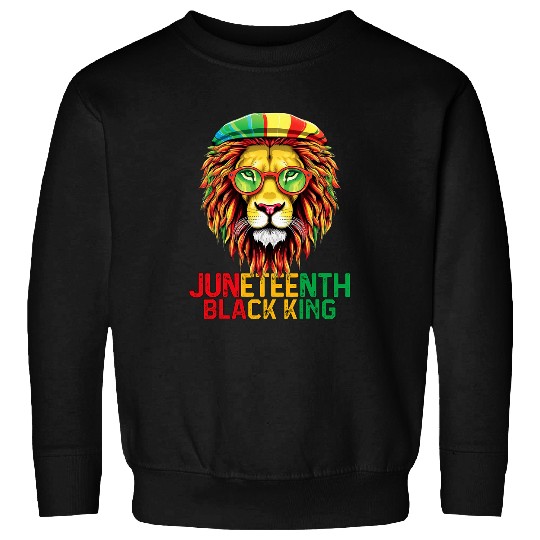Lion Pet Juneteenth Black King Father Dad Men Boys Black History 1 Sweatshirts