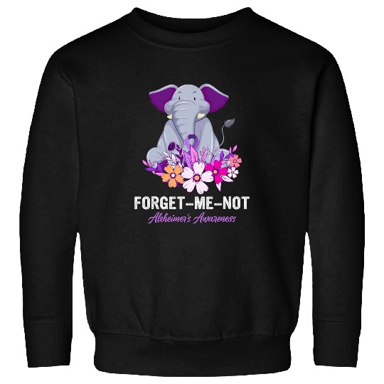 Elephant Pet Forget Me Not Alzheimer s Awareness Elephant Flower Sweatshirts
