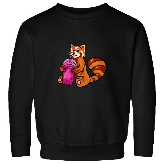 Panda Pet Funny Red Panda Drinking Bubble Boba Milk Tea Boba Tea Lover Sweatshirts