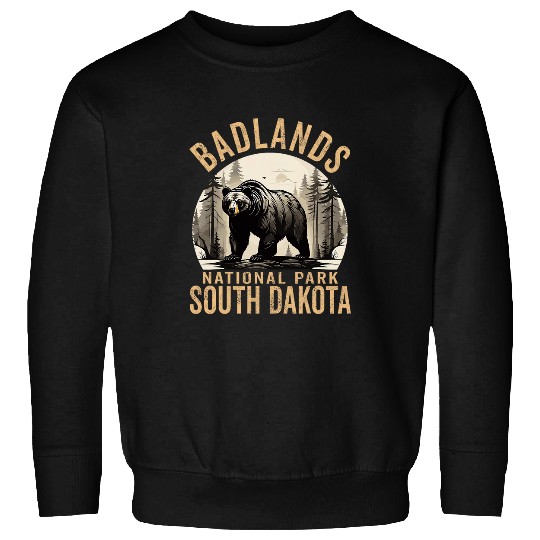 Bear Pet Badlands National Park Retro vintages South Dakota Mom Bear Sweatshirts