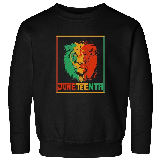 Lion Pet Juneteenth Cool Black History African America Flag Tee Sweatshirts