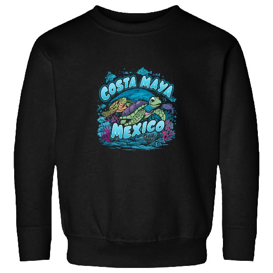 Turtle Pet Costa Maya Mexico Turtle Vacation Souvenir Beach Sweatshirts