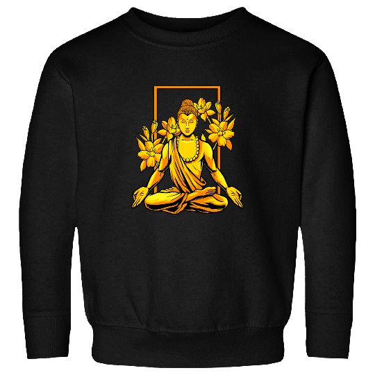 Buddha With Flowers Zen Spirituality Buddhism Buddhist Sweatshirts