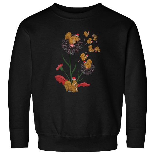 Squirrel Pet Cute Forest Animal Lover Christmas Dandelion Squirrel Sweatshirts