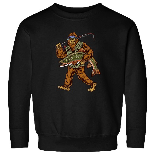 Brook Trout River Fishing bigfoots Hunting Fishermen Sweatshirts