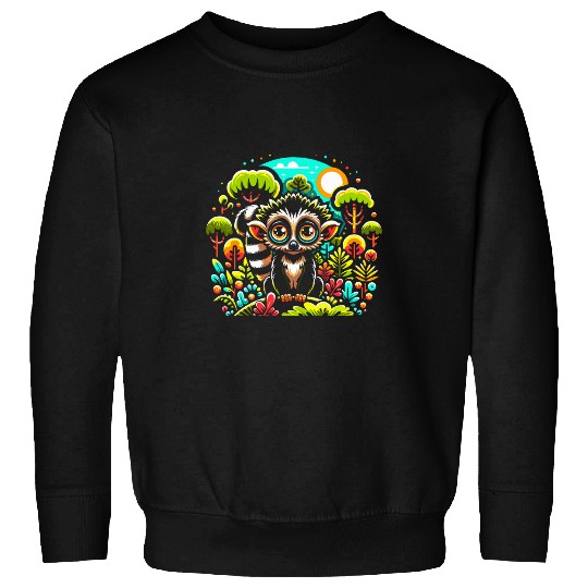 Lemur Pet Aye Aye Face Ayeaye Nocturnal Lemur Wildlife Animal 3 Sweatshirts