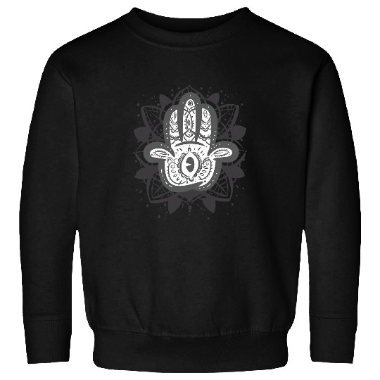 Hamsa Hand Womens Henna Style Tattoo Fun Sweatshirts