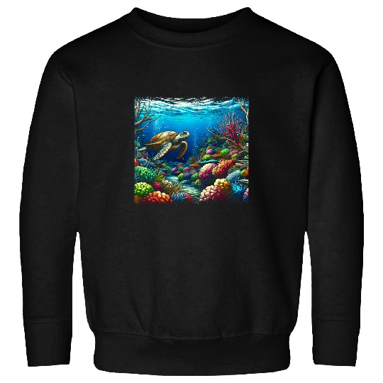 Turtle Pet Coral Reef Turtle Explorer Sweatshirts