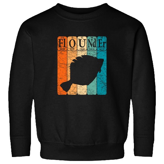 Flounder Periodic Table Elements Seafood Flounder Fishing Sweatshirts