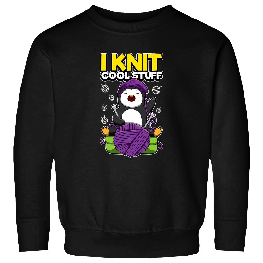Penguin Pet I Knit Cool Stuff Penguin Wool Ball Saying Knitting Sweatshirts