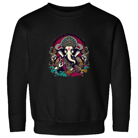 Elephant Pet Ganesh Symbol Yoga Hindu Elephant God Ganesha Puja 45 Sweatshirts