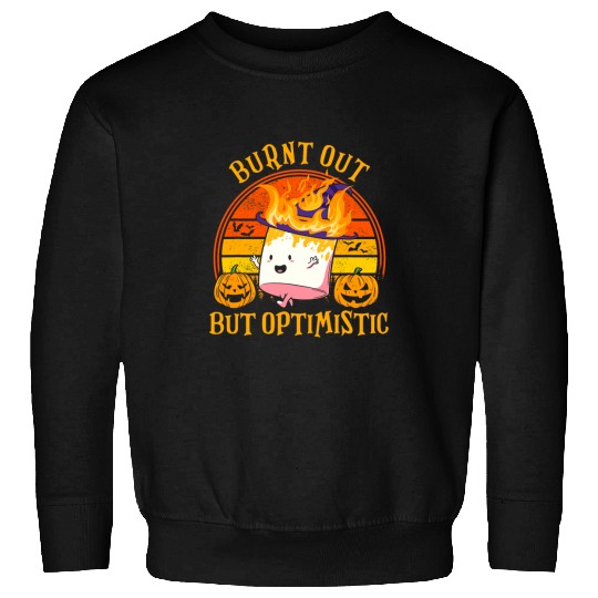 Burnt Out But Optimistic Cute Marshmallow Camping Sweatshirts