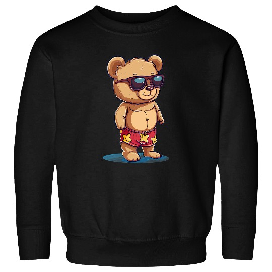 Bear Pet Funny Vacation Bear in swimming trunks Outfit Sweatshirts