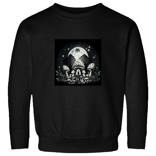 Gothic Mushroom Celestial Imagery Sweatshirts