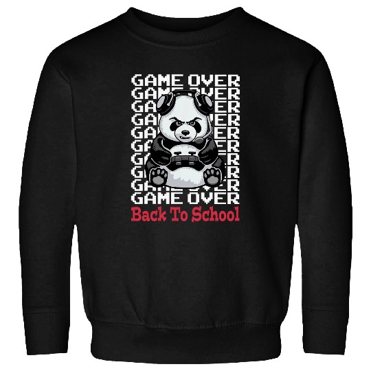 Panda Pet Game Over Back To School Funny Panda Bear Gamer Controller Sweatshirts