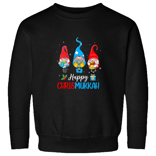 Happy Chrismukkah Gnomes Merry Christmas and Happy Hanukkah Sweatshirts