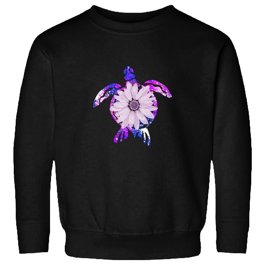 Turtle Pet cute colorful turtle flower daisy Sweatshirts