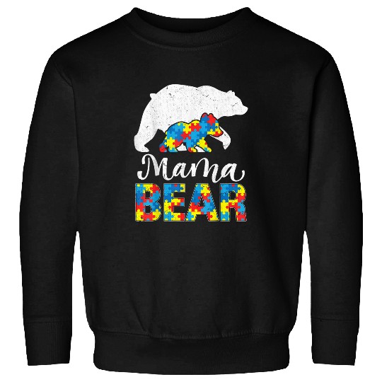 Bear Pet mama bear autism awareness month womens support love Sweatshirts