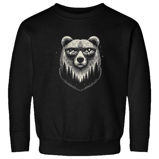 Bear Pet Bear Sunglasses Nature Scene Art Design For Women And Men Sweatshirts