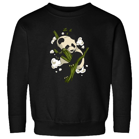 Panda Pet Realistic Panda Sleeping in Bamboo Tree Sweatshirts