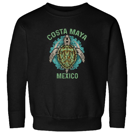 Turtle Pet Costa Maya Mexico Turtle Sea Tropical Souvenir Travel Sea Sweatshirts