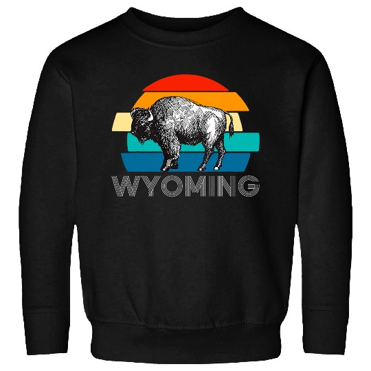 Buffalo Nature Wyoming Souvenir Mountains Camping Hiking Sweatshirts