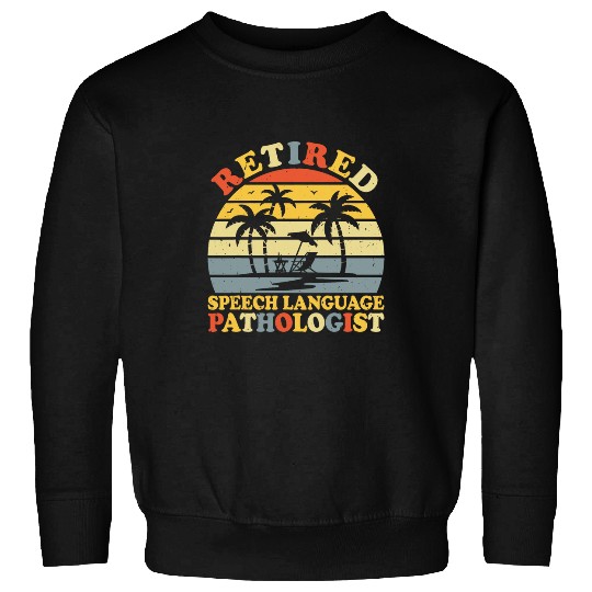 Retired Speech Language Pathologist Retro SLP Speech Therapy Sweatshirts