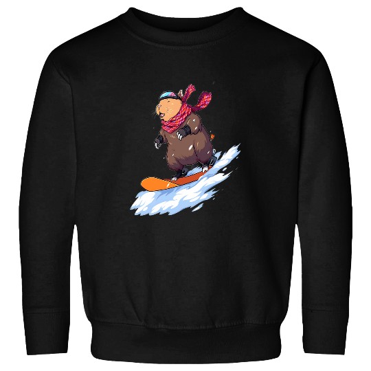 capybaras Snowboard Rider Snowboarder Snowboarding Sweatshirts