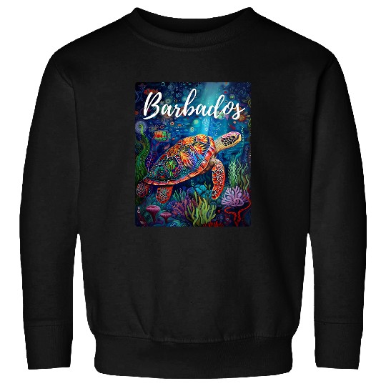Barbados Sea Turtle West Indies Snorkeling Diving Ocean Sweatshirts