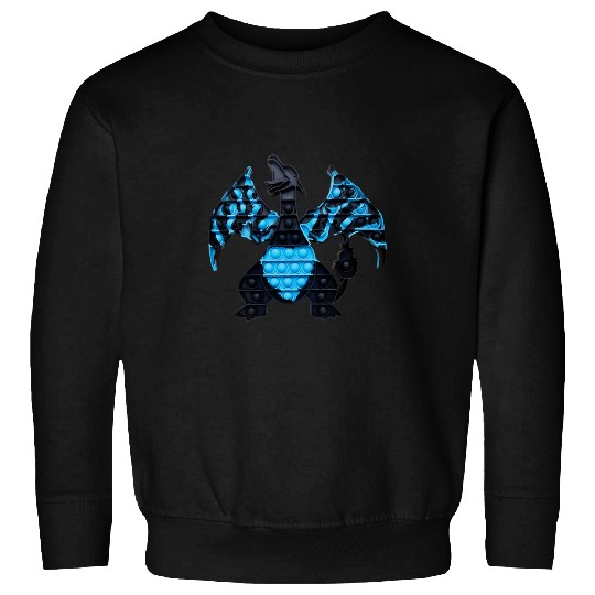 Dragon Pet Pop It Fidget Game Dragon black blue for children Sweatshirts