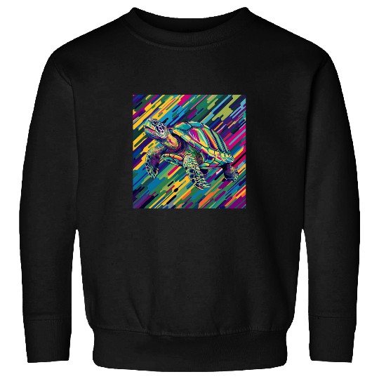 Turtle Pet Abstract Turtle Rainbow Illustration Sweatshirts