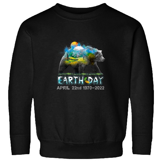 Bear Pet Earth Day Anniversary Bear Double Exposure Animals Sweatshirts