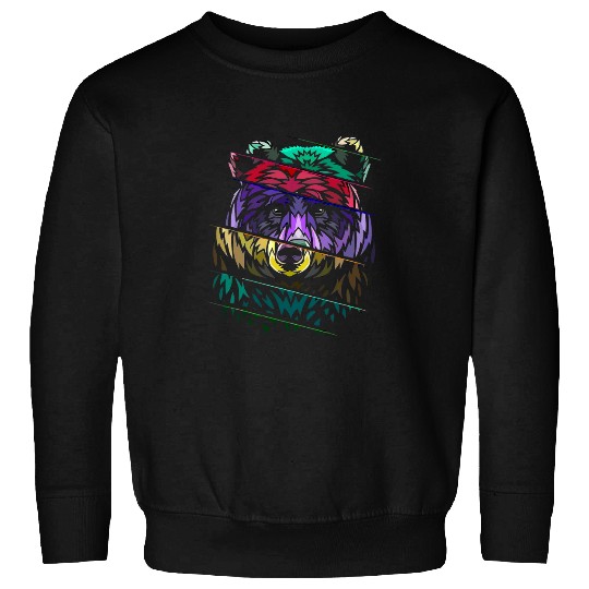 Bear Pet Bear Colorful Grizzly Brown Bear Sweatshirts