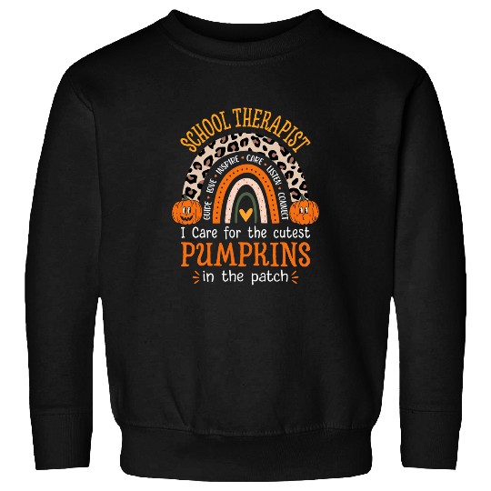 Psychologist Job School Therapist Rainbow Leopard Halloween Psychology Sweatshirts