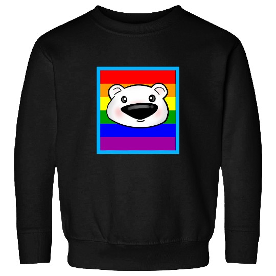 Bear Pet Gay Polar Bear Lover LGBTQ Stuff Teens Cute Rainbow Square Sweatshirts