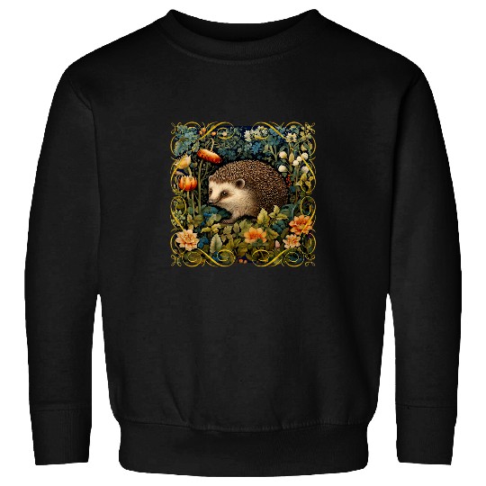 Hedgehog Pet Tapestry in the Style of William Morris Sweatshirts