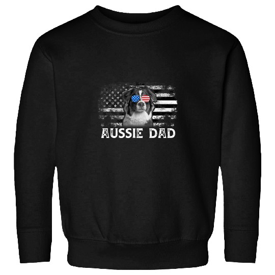 Aussie Dad American Flag 4th Of July Fathers Day Sweatshirts