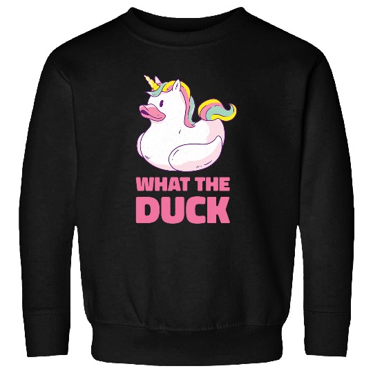 Duck Pet What the Duck Funny Rubber Ducky Unicorn Sweatshirts