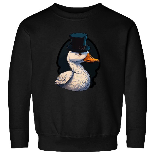 Duck Pet Wearing Fancy Top Hat 3 Sweatshirts