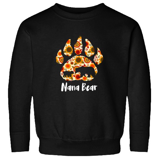 Bear Pet Nana Bear Mothers Day Cute Animal Floral Print Grandma Sweatshirts