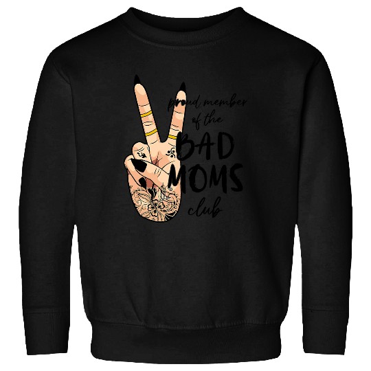 Funny Messy Bun Proud Member Of Bad Moms Club Tattoo Leopard Sweatshirts